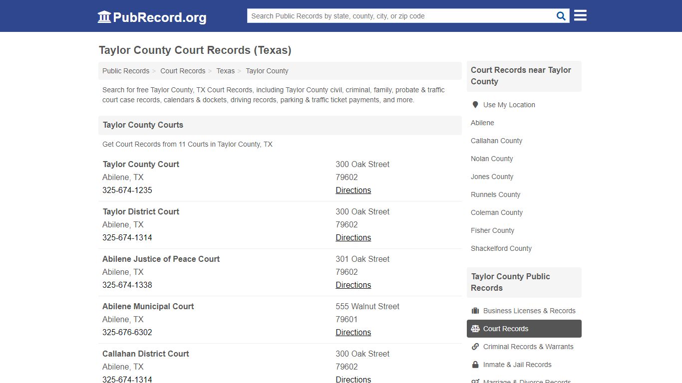 Free Taylor County Court Records (Texas Court Records)