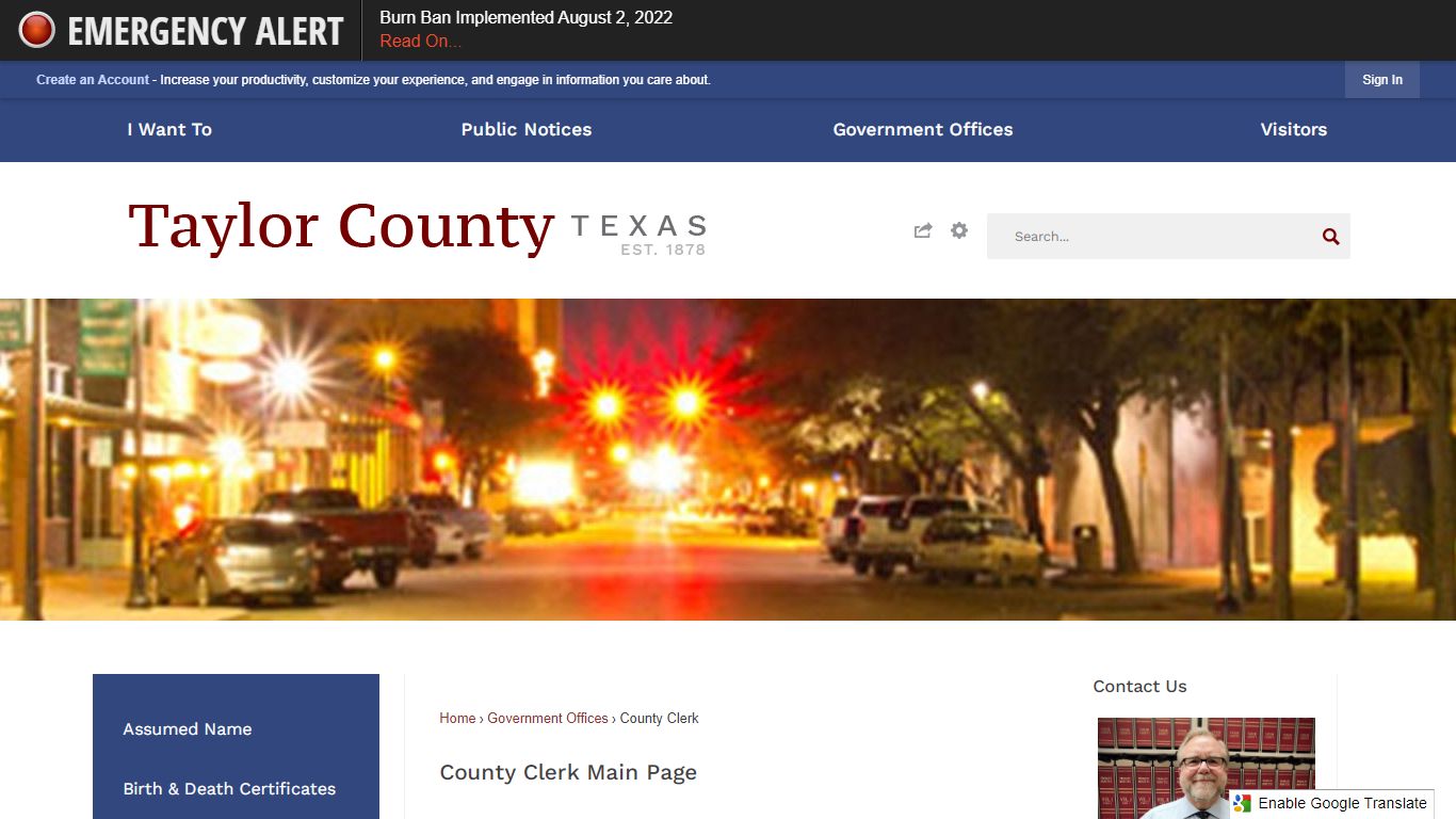 County Clerk Main Page | Taylor County, TX - Official Website